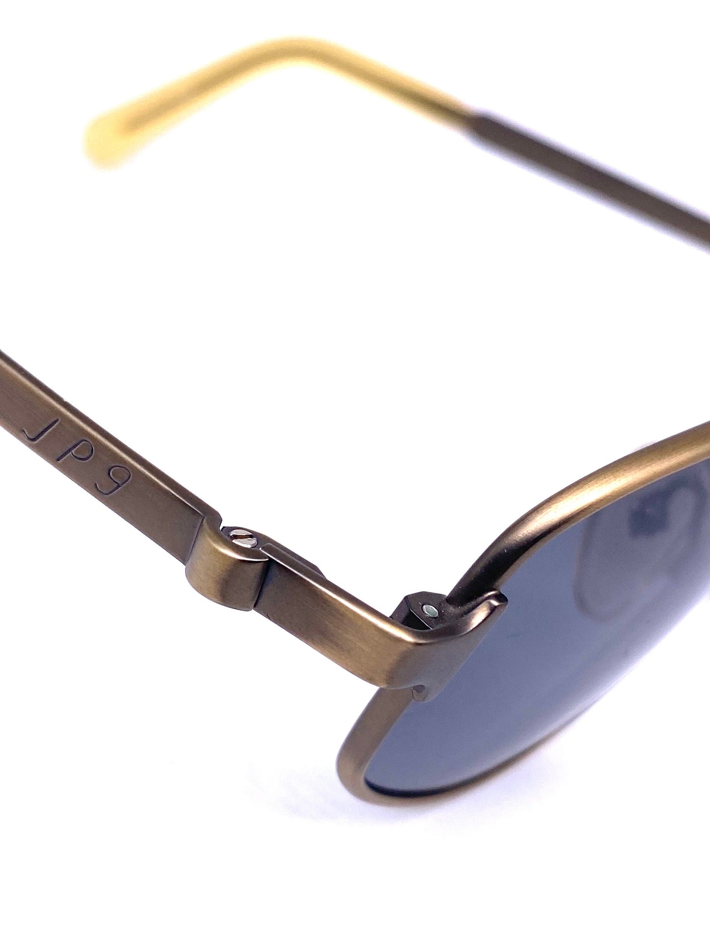 Jean Paul Gaultier 56-1179 steampunk sunglasses, oval wrap shape in 2 brushed metal colors, NOS 90s Japan