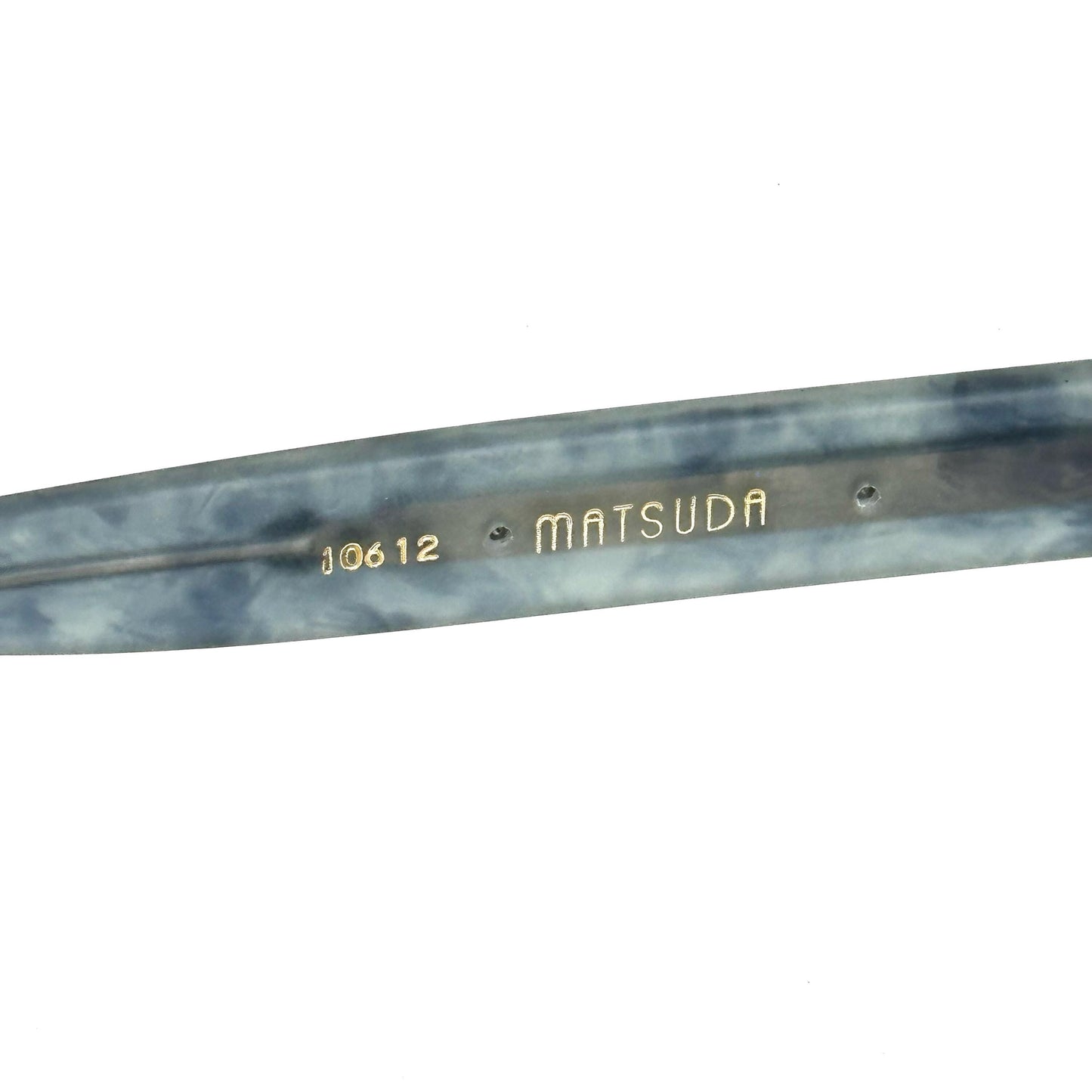 MATSUDA 10612 Mother of Pearl and Matte Dark Green Marble Steampunk Vintage Sunglasses  Made in Japan 90s NOS