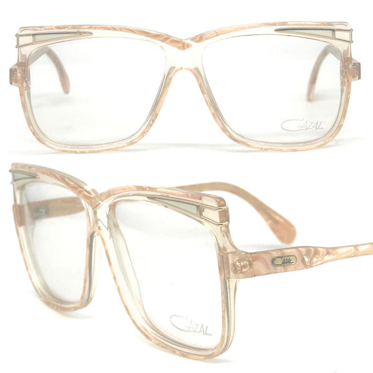 Cazal 168 square oversized eyeglasses w the iconic avant garde design, made in W Germany 80s NOs