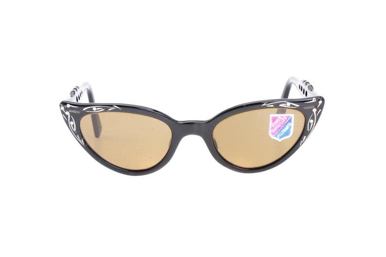 1950s NOS jeweled Cateye sunglasses hand made in France, mint