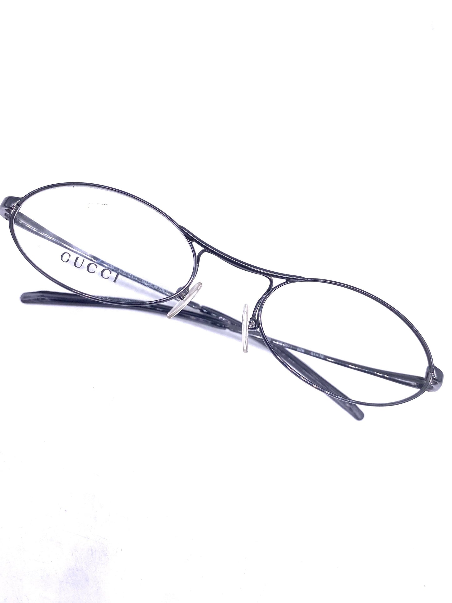 Gucci GG2671 sleek oval titanium eyeglasses frames, NOS early 2k Italy