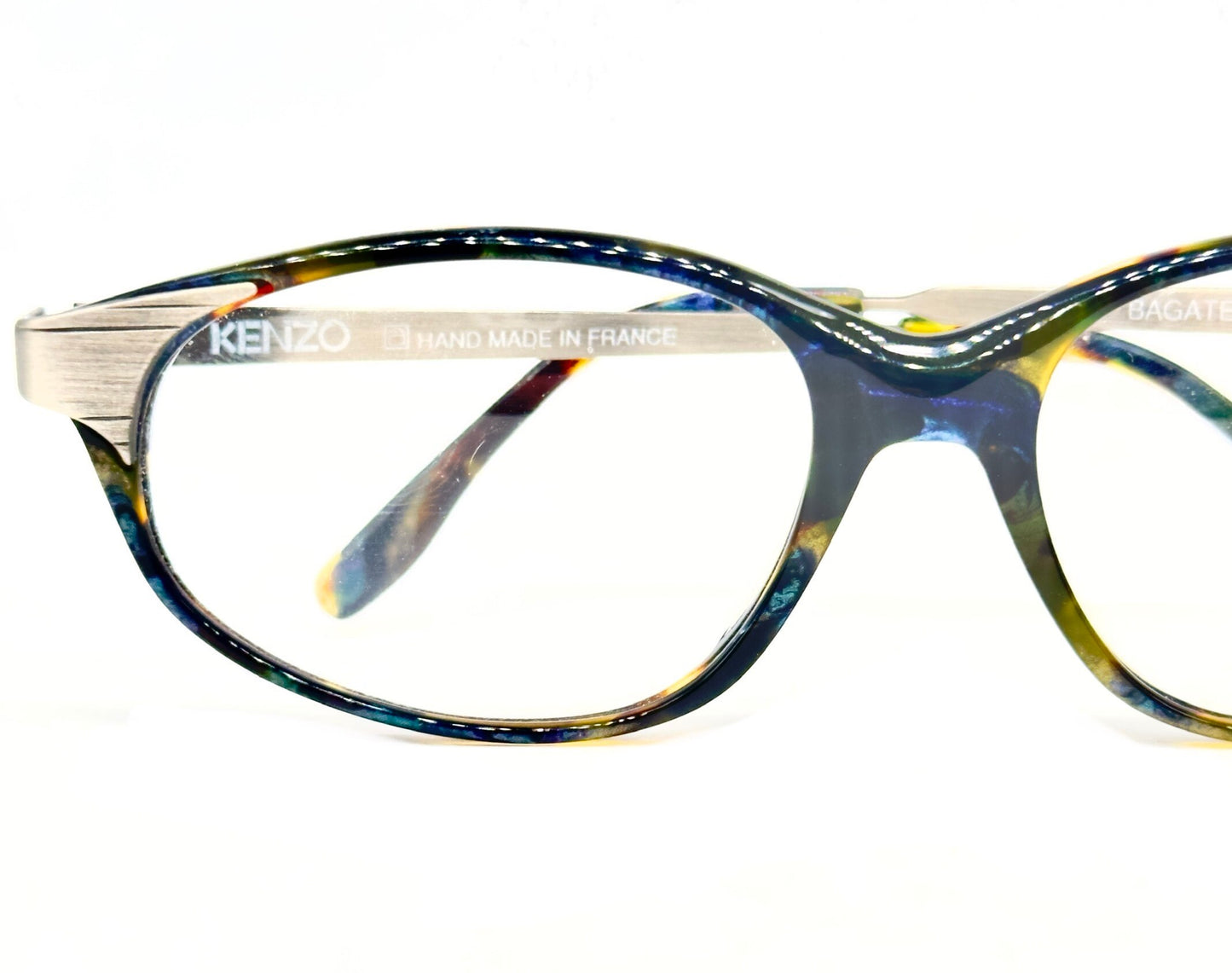 Kenzo Bagatelle montatura ovale-cateye realizzata a mano in Francia, 2 colorazioni, NoS anni '80