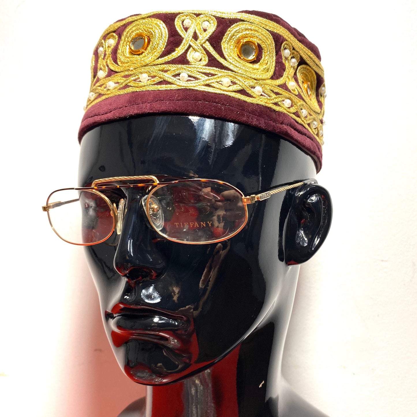 Tiffany T44 oval reading eyeglasses frames, 23k Gold filled, made in Italy 1980s NOS