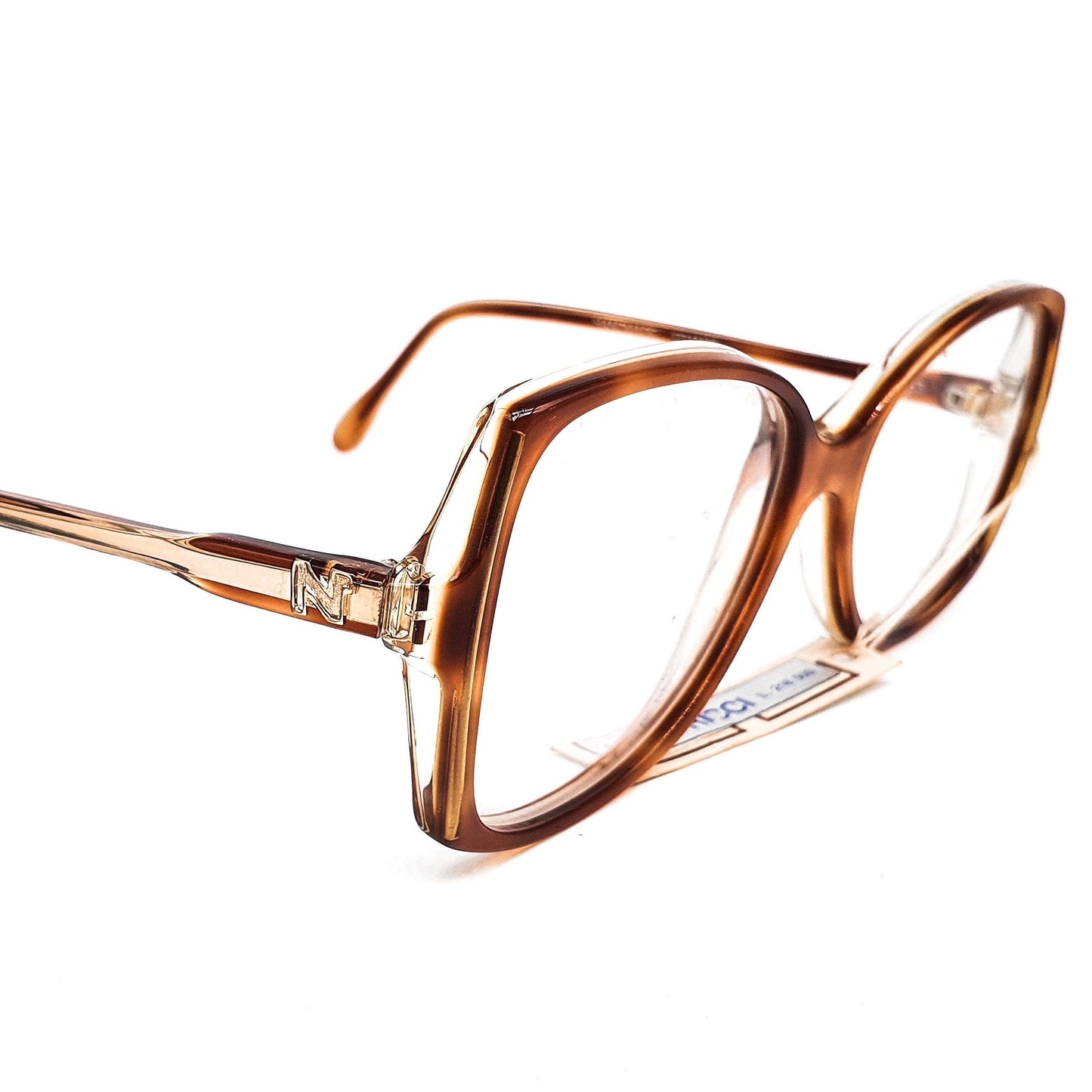 Nina ricci Paris tortoise square oversized eyeglasses frames handmade in France in the 80s.