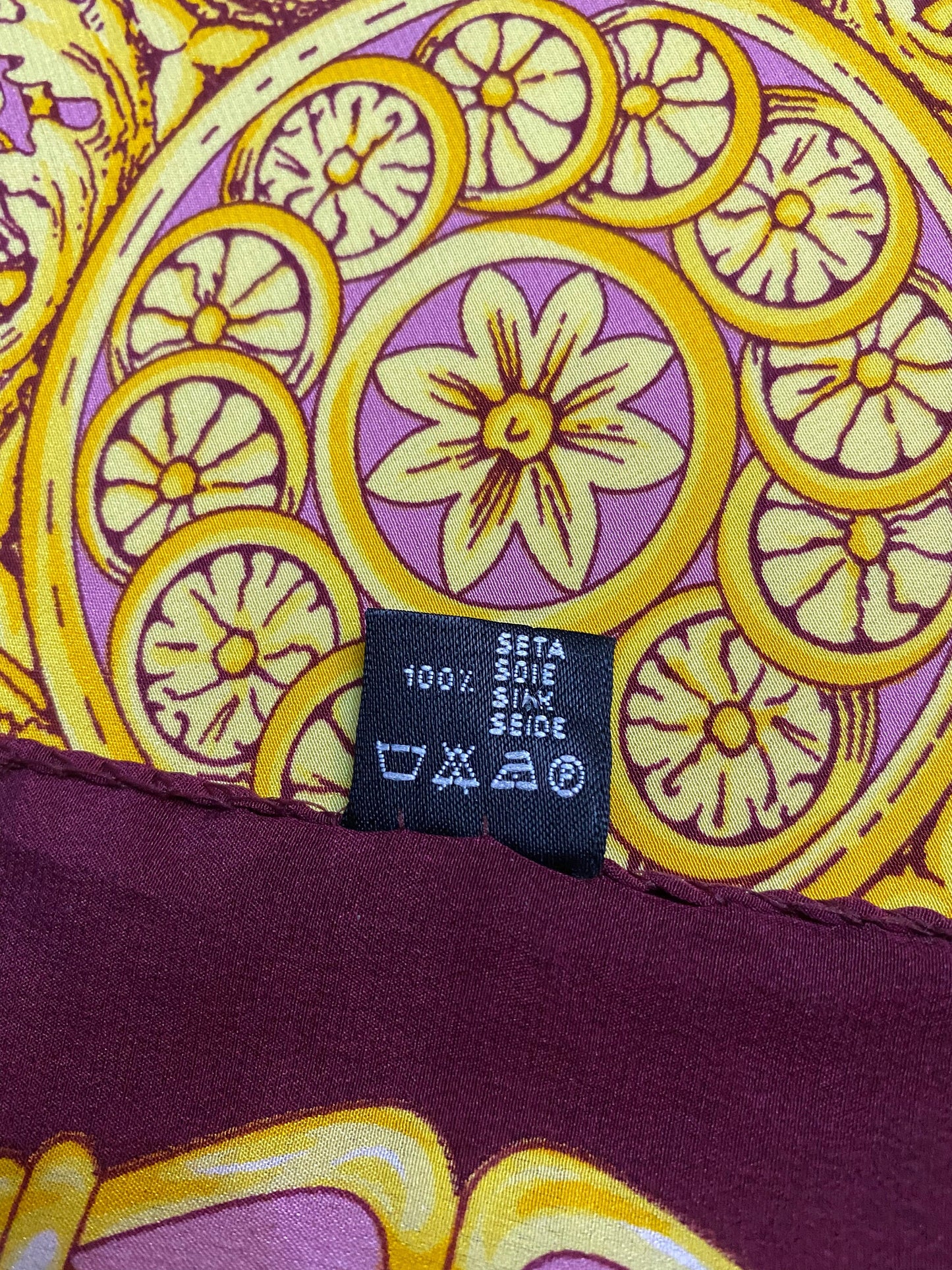 Liolá purple tiger/baroque print pure silk scarf-shawl, BNWT