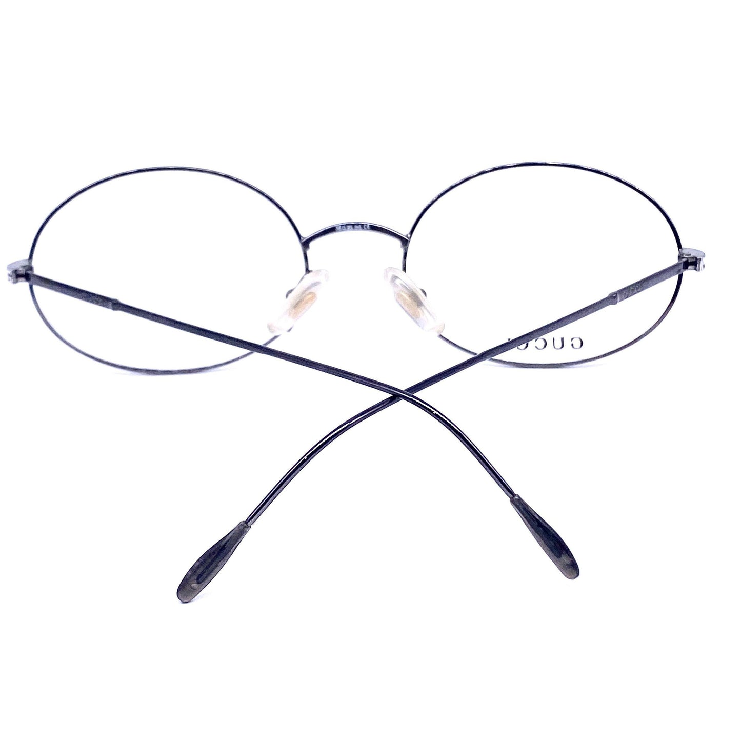 Gucci GG2633 thin oval eyeglsses frames coming in brass or gunmetal, NOS 90s Italy