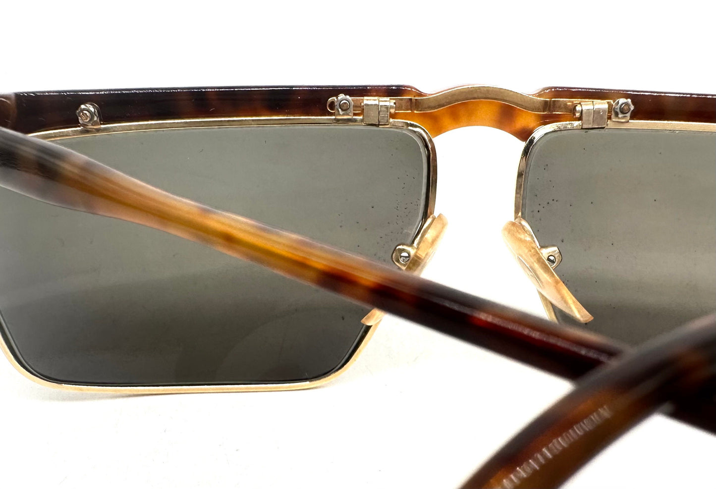 Bright Eyes NY square techie sunglasses w metal rims and acetate structure, NOS 80s; 2 colorways available