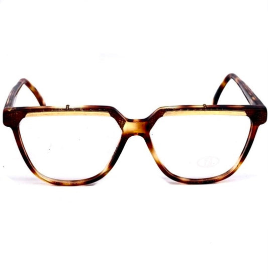 Fendi by Lozza FV86 square tortoise eyeglasses with golden brown details, NOs 80s