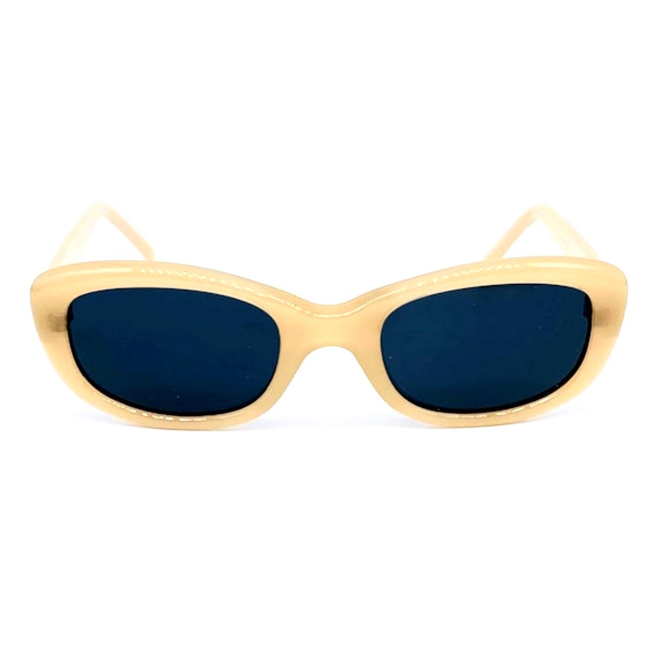 Mario Valentino 502 beige oval cateye sunglasses made in Italy, 80s NOS
