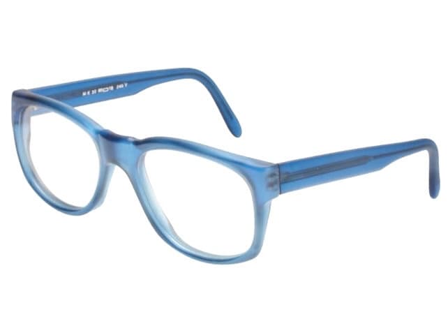 Michel Klein square frosted glasses frames in blue or clear colors, NOS 1980s hand Made in France