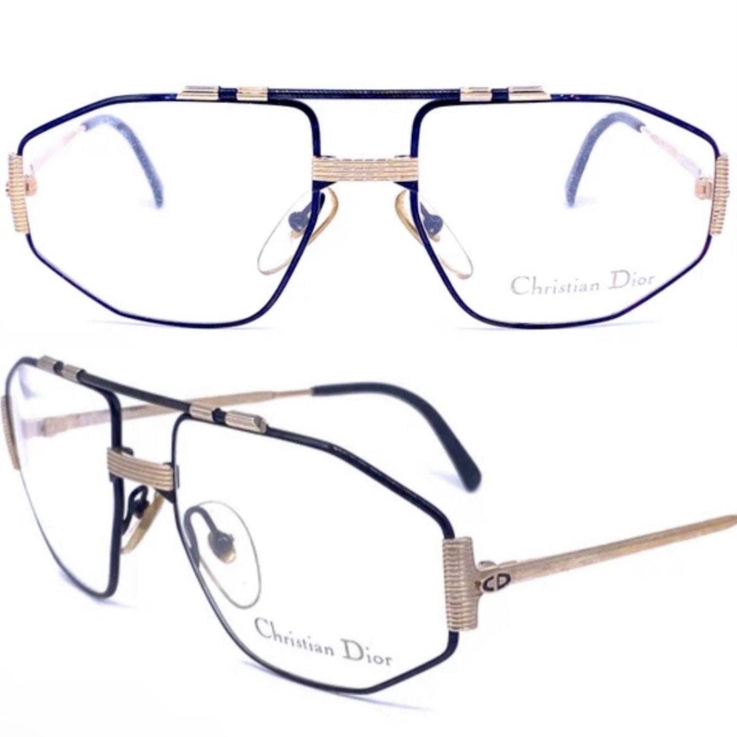 Occhiali da vista aviator Christian Dior 2516 avant garde, anni '80 NOS