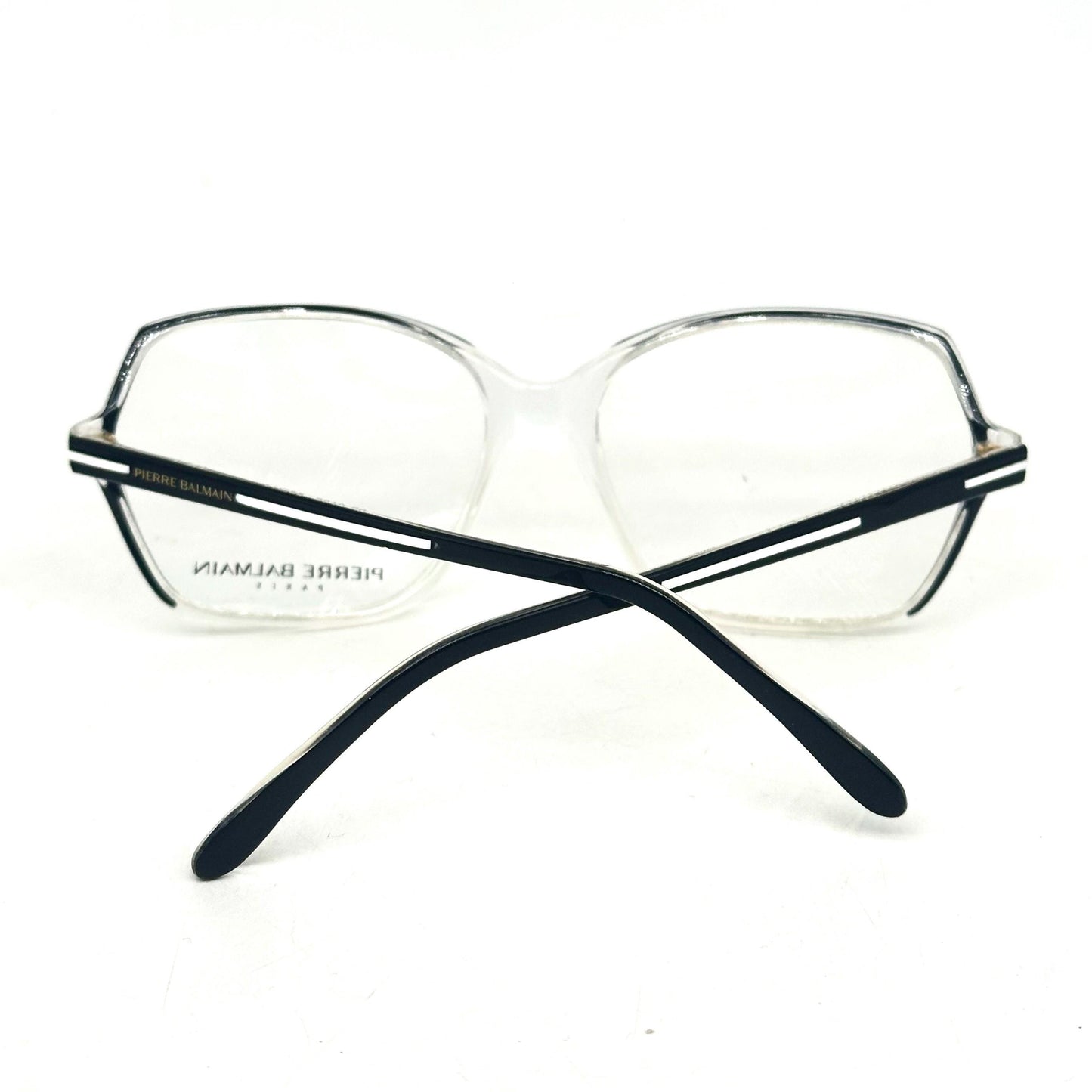 Pierre Balmain 2139 white and black clear frames eyeglasses, NOS 80s Made in France