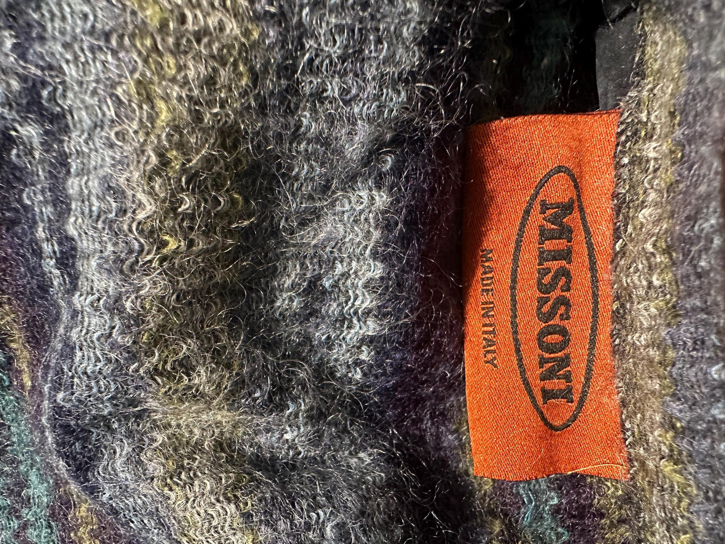 Missoni reversibile multicolor mohair wool - black Quilted long coat, in mint condition sz XL
