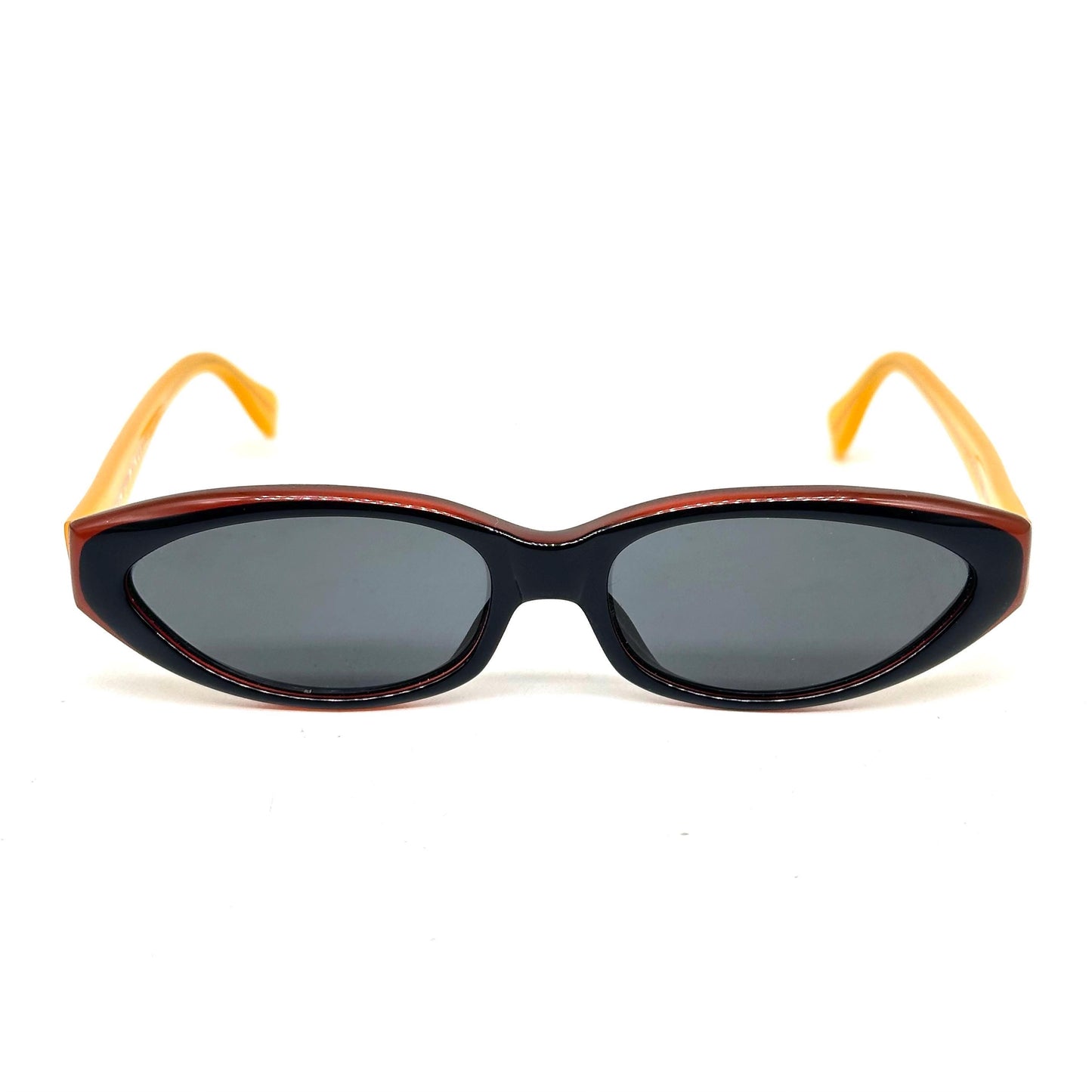 Alain Mikli 7157 black and orange acetate sunglasses, 90s NOS handmade in France