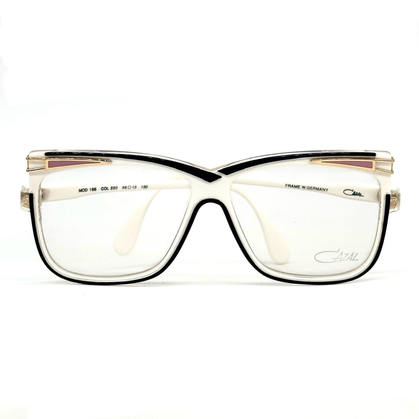 Cazal 168 square oversized eyeglasses w the iconic avant garde design, made in W Germany 80s NOs
