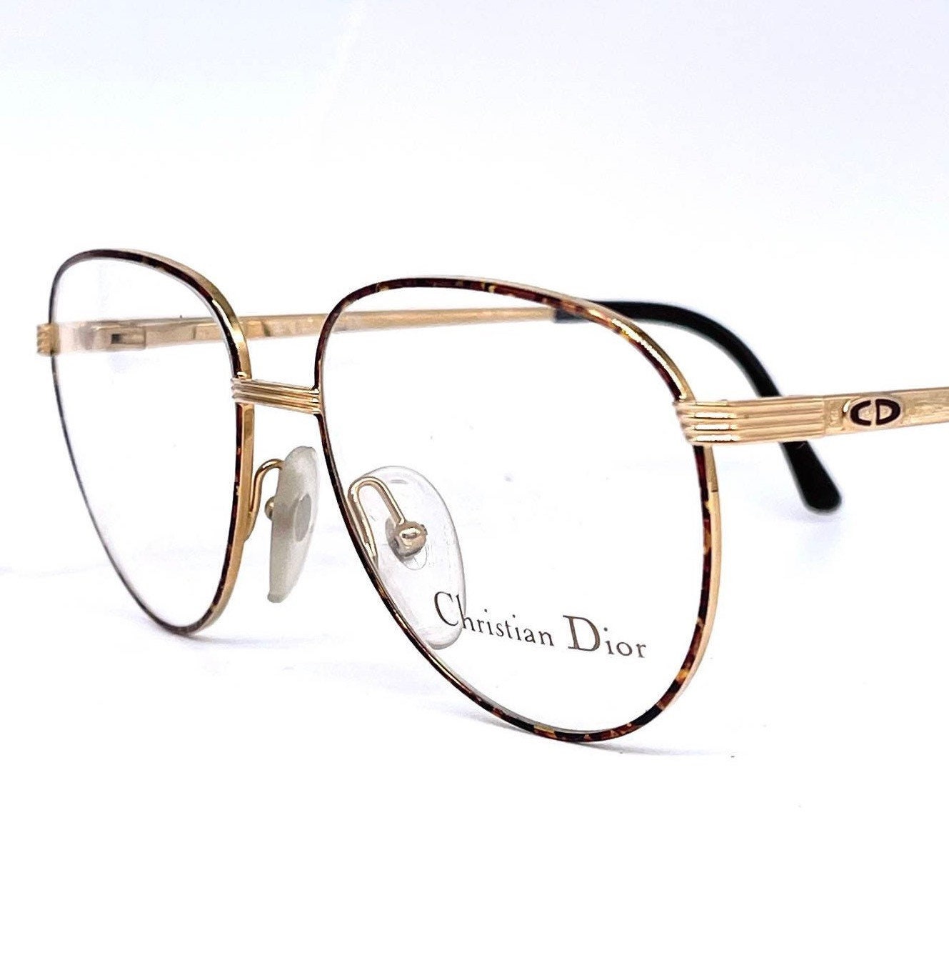 Christian Dior 2754 vintage round golden metal glasses new from stock