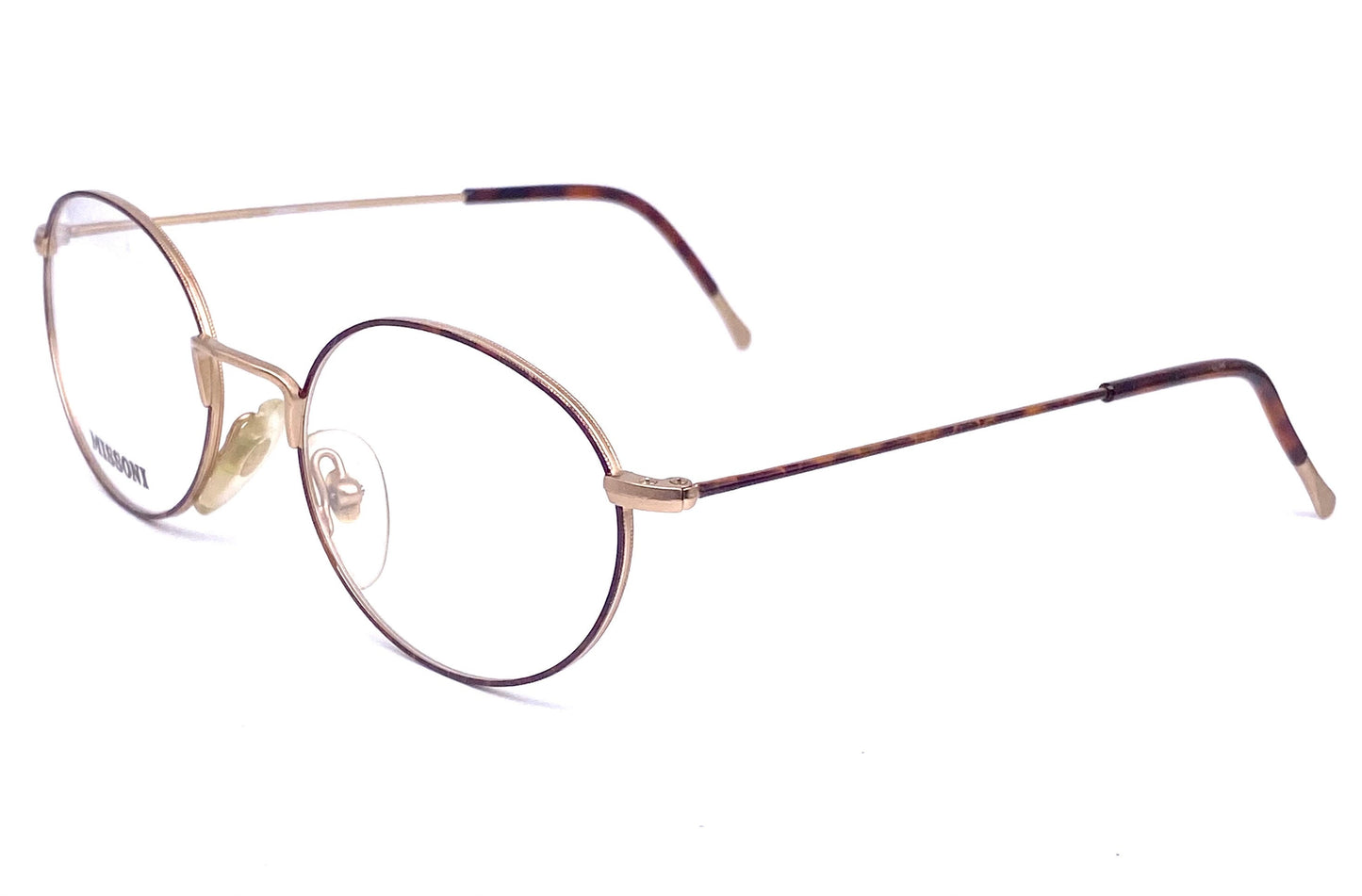 Missoni M370 minimal ultra light oval Matt gold eyeglasses w tortoise rims/temples, NOS 80s Italy
