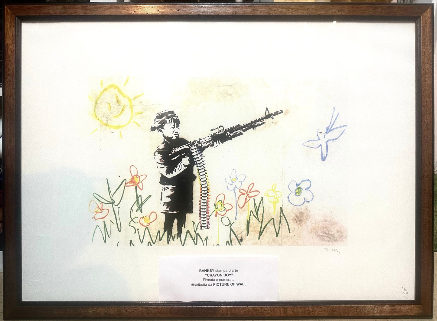 Banksy “Crayon Boy” lithography art-print signed & numbered 92/150 w- certificate of authenticity