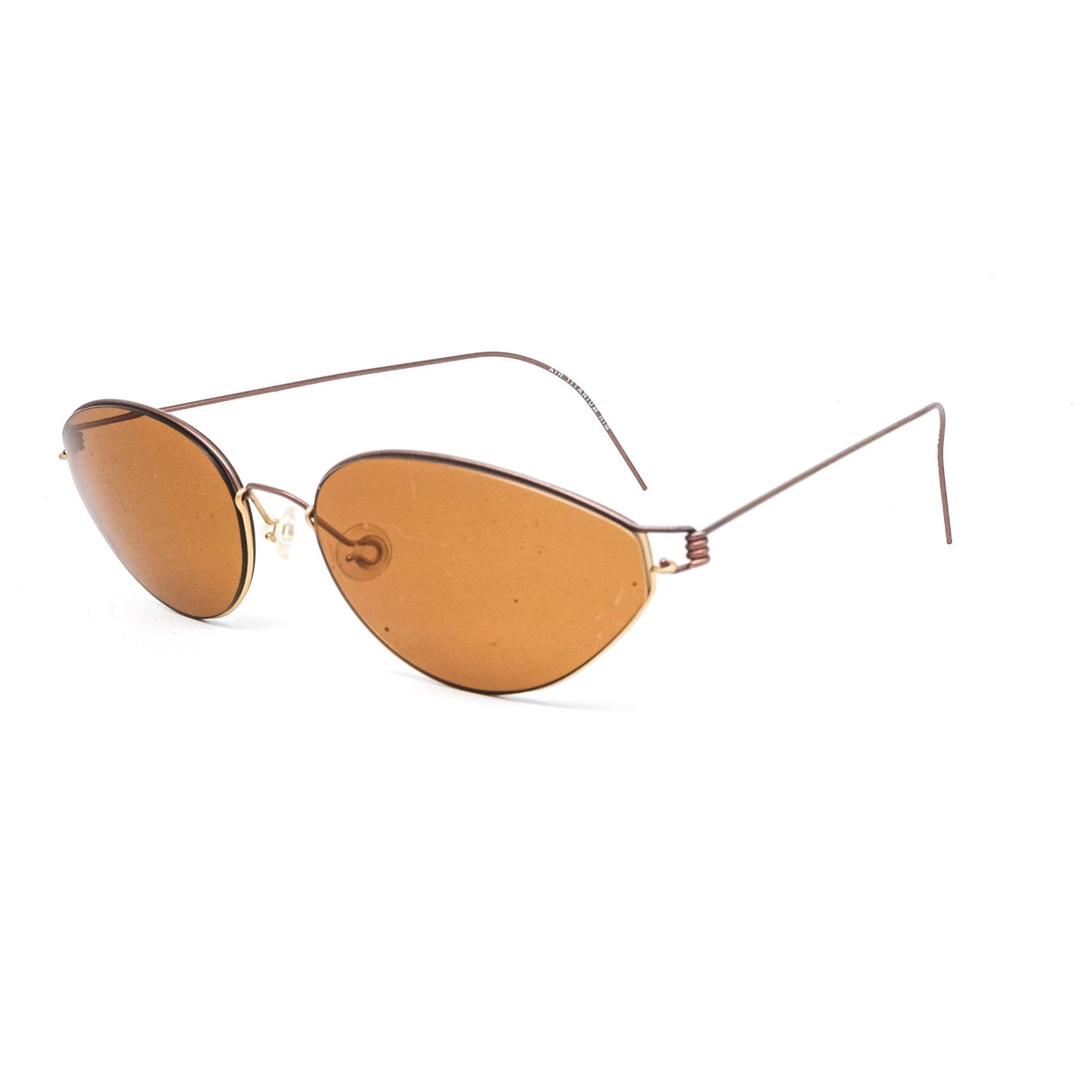 Lindberg minimalist ultra light cateye sunglasses w brown antiglare lenses. 80s Denmark NOS