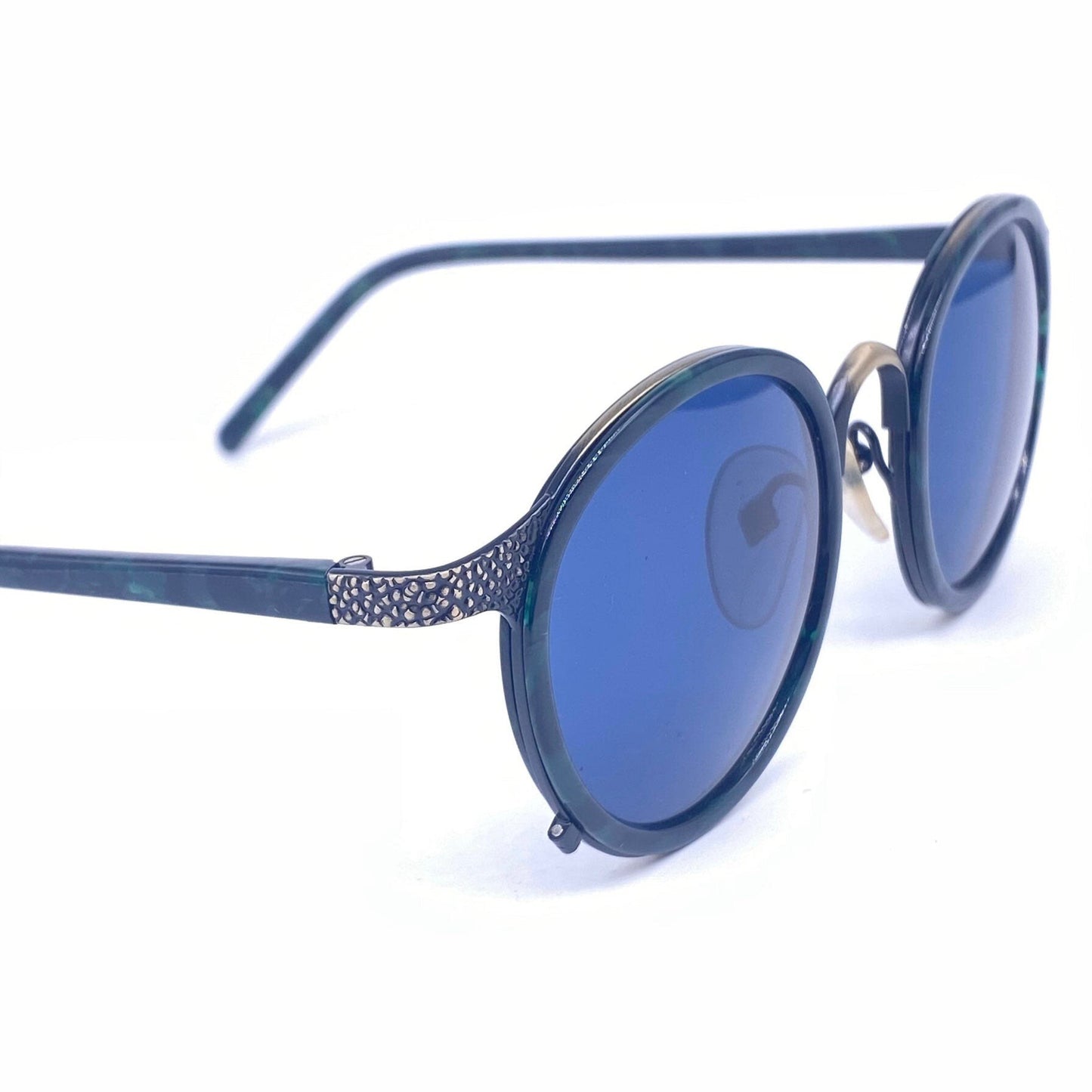 Jean Paul Gaultier 56-9273 dbl rimmed brass/green cello sunglasses, NOS 1980s Japan