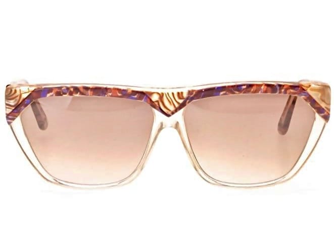 Premier oversized square sunglasses with an incredible shell alike mother pearl texture, NOS 80s France