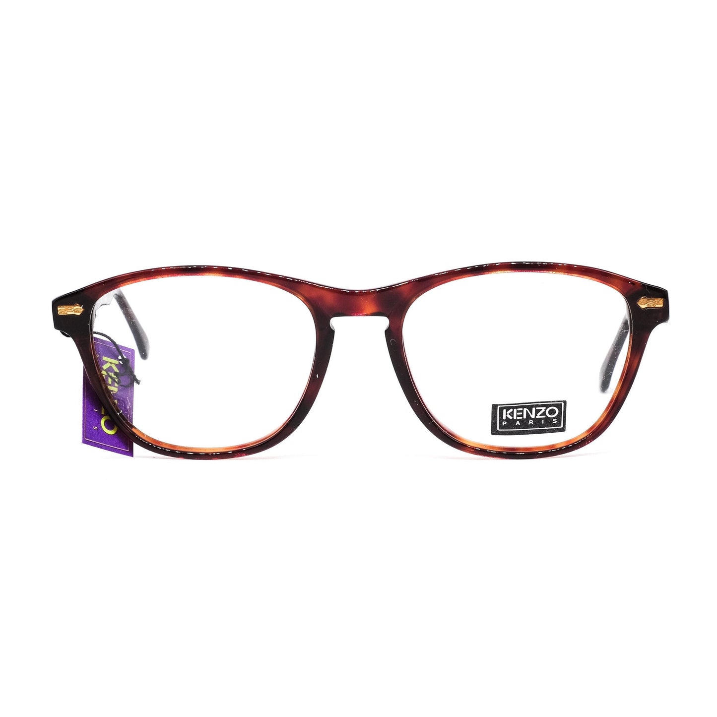 Kenzo k067 retro square tortoise keyhole celluloid eyeglasses frames, 80s France