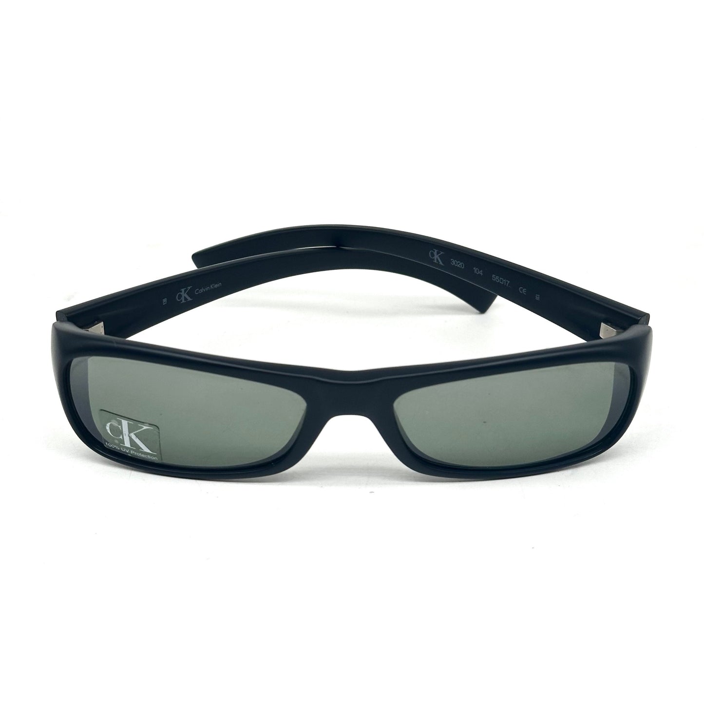 Calvin Klein 3020 occhiali da sole sportivi neri opachi realizzati in Italia, anni '90 NoS