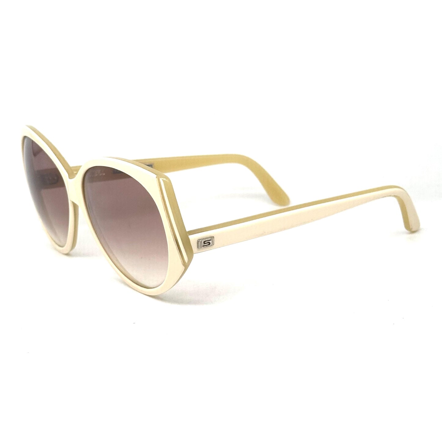 Sirtori Sabrina Handmade White Cream Vintage Sunglasses 1980s