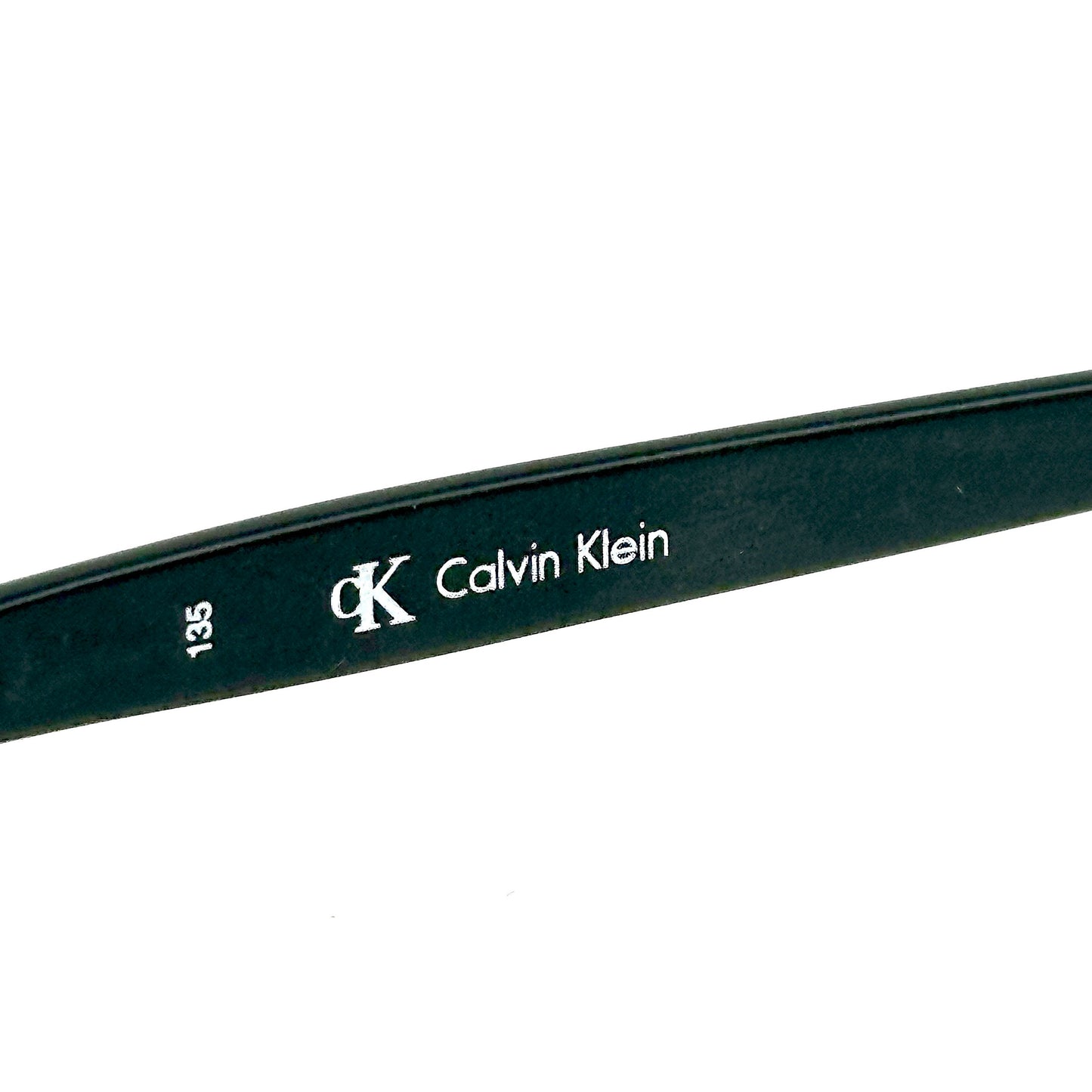 Calvin Klein 1010 oval silver metal sunglasses w black cello temples, NoS 90s Italy
