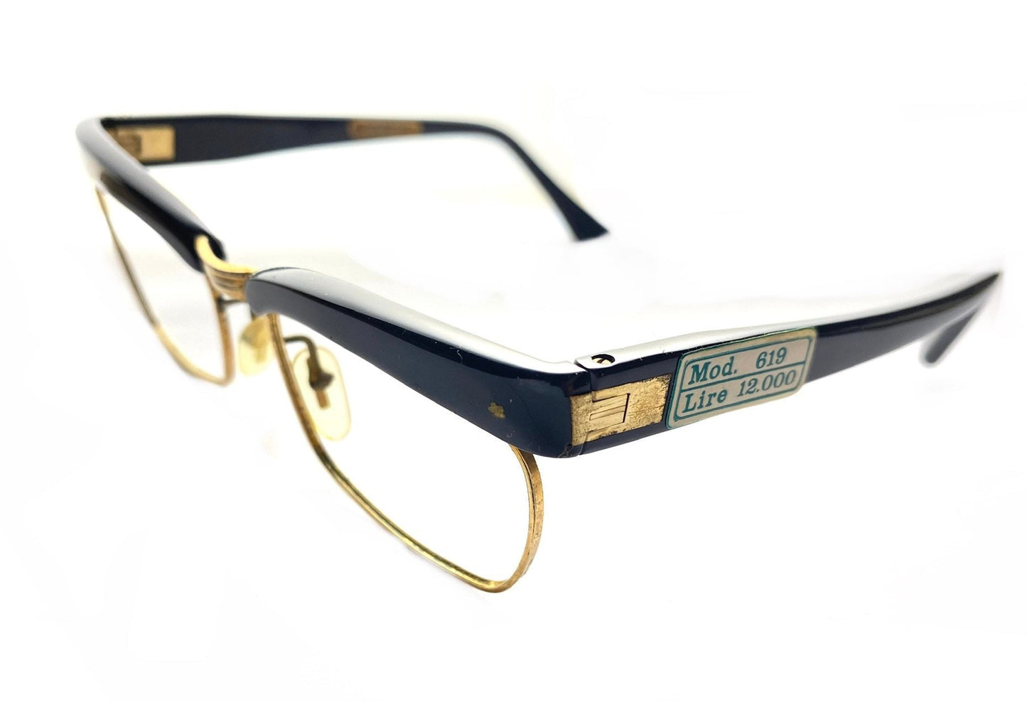 Sferoflex Leonardo 619 1950s NOS gold filled cateye eyeglasses hand made Italy, mint