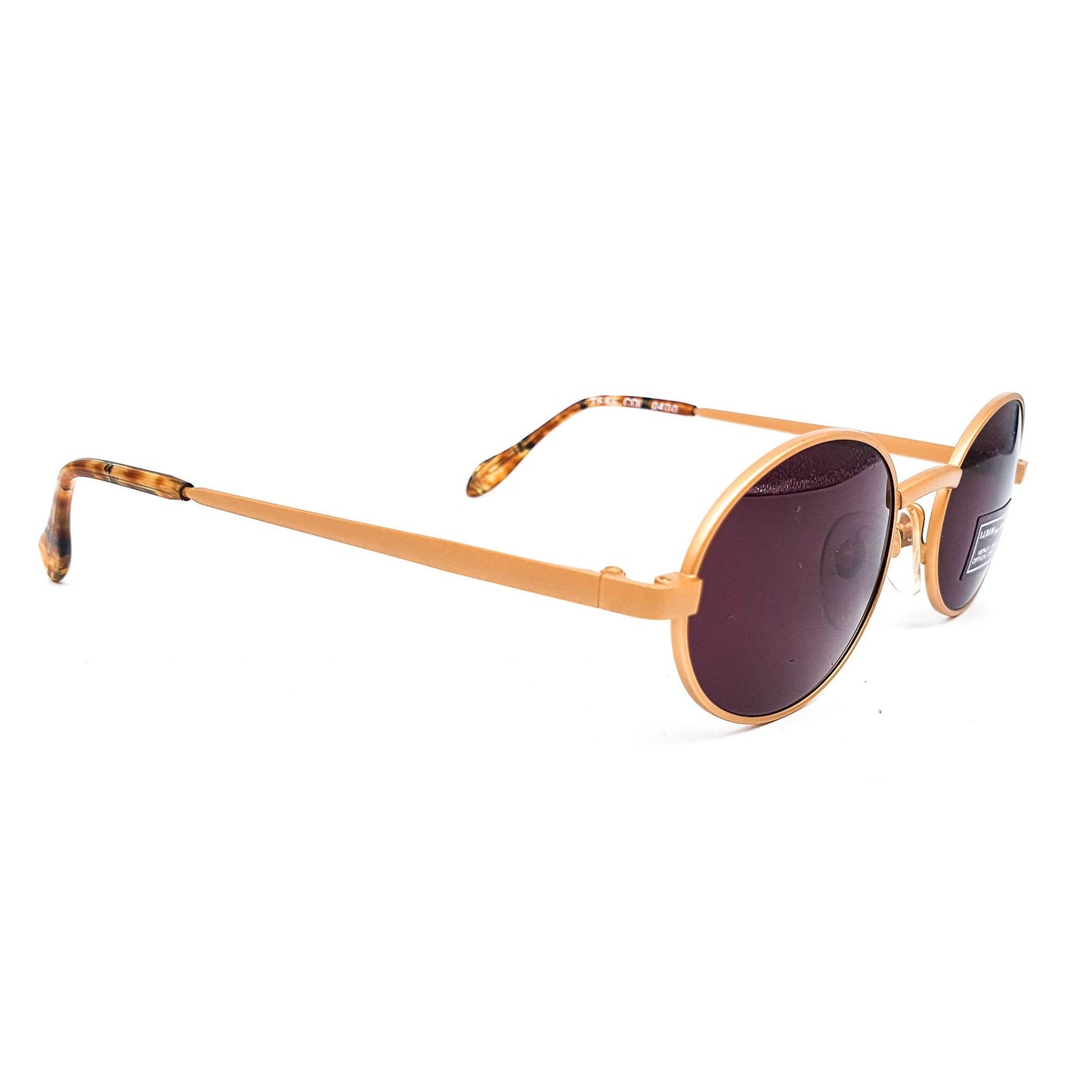 Alain Mikli 7686 Vintage oval matt gold sunglasses, 90s NOS handmade in France