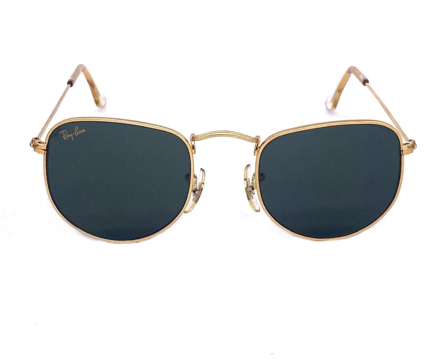 Rayban W1862 Bausch Lomb classic pantos golden metal sunglasses made in UsA, NOS 80s