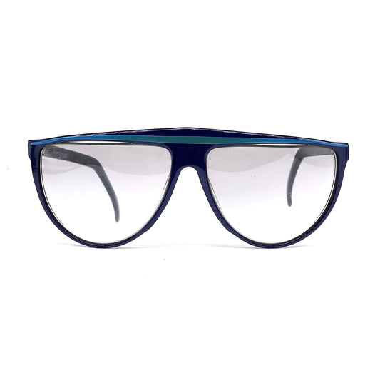 Gianni Versace deep blue oversized wrap sunglsses made in Italy, 80s NOS