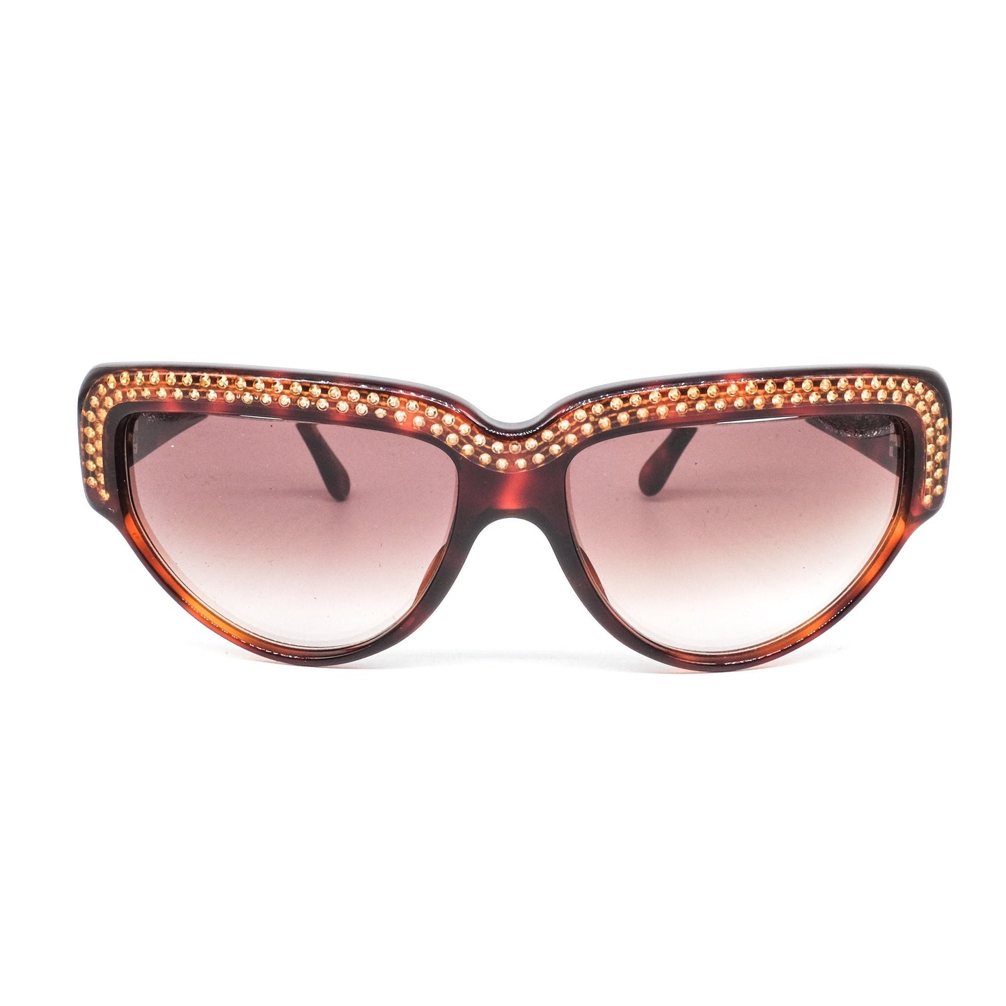 Emmanuelle Khanh 14801 vintage artistic cateye sunglasses in brown cellulose acetate Made in France