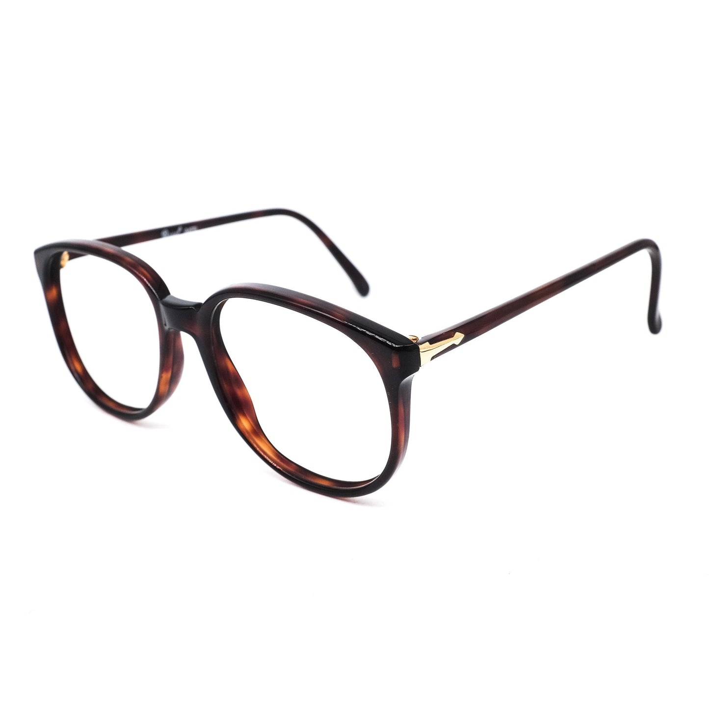 Persol Ratti tortoise pantos frames w golden metal arrow hinges, NOS 80s Italy