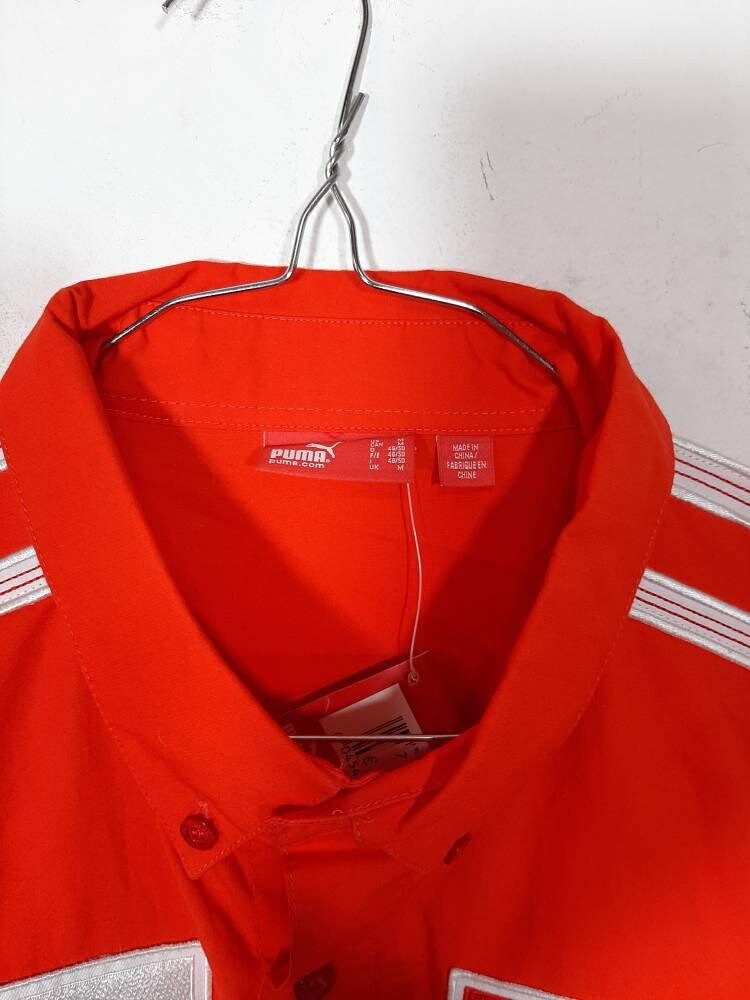Ferrari team puma red Oxford shirt full of embroidered patches, NOS early y2k