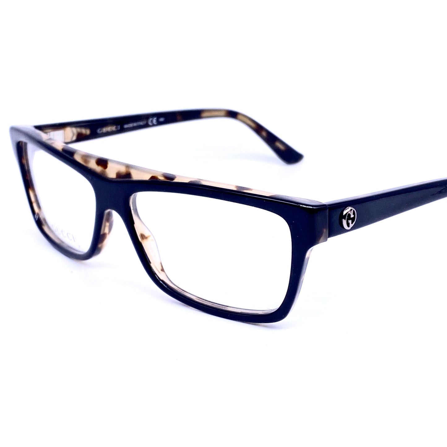 Gucci 3544 cool flat top black / tortoise cello eyeglasses hand made in Italy