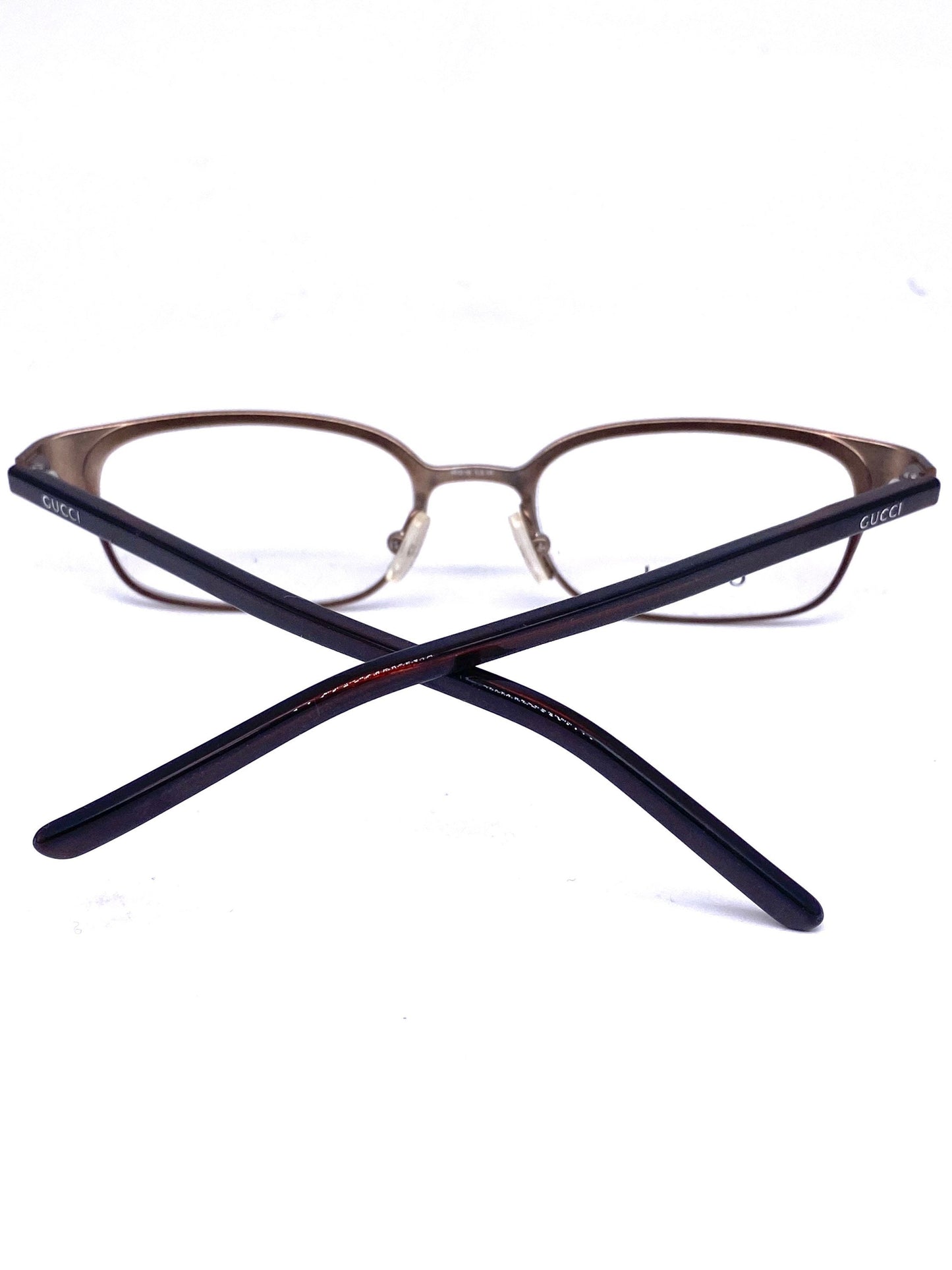 Gucci GG1647 satin copper rectangular minimalist frames made in Italy, 90s NoS