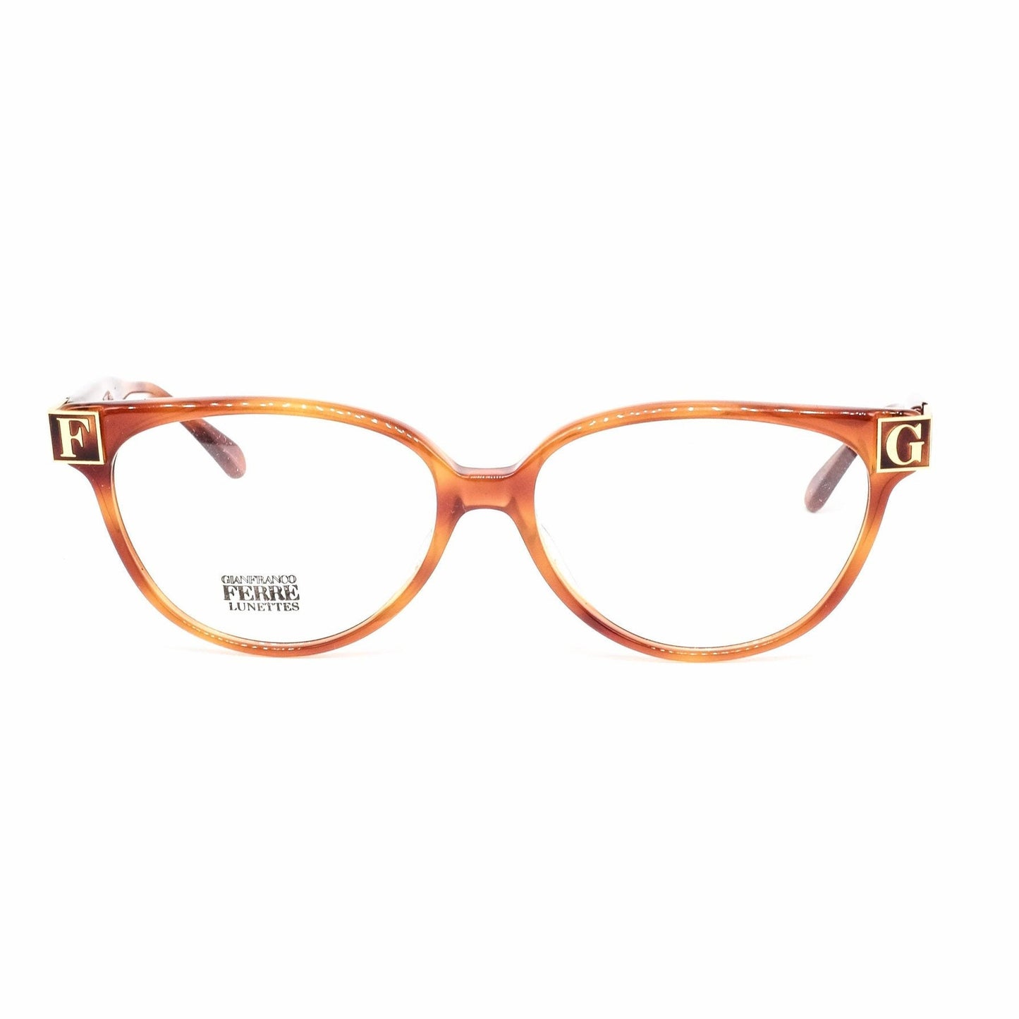 Gianfranco Ferré gff106 light or dark tortoise eyeglasses frames with golden signature hinge, 2 sizes