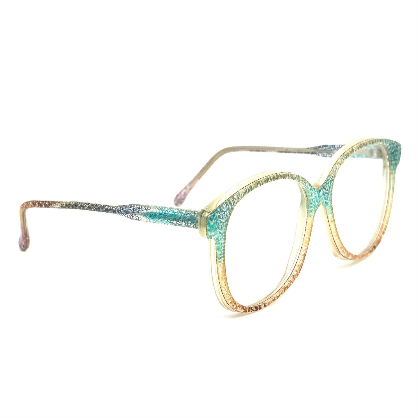 Missoni M10 colorful pantos eyeglasses frames w real knitted  fabric inlaid, rare iconic piece 80s NOS