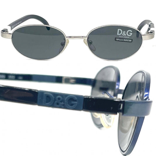 D&G 2033 332/753 oval translucent black acetate sunglasses made in Italy, 90s NOS