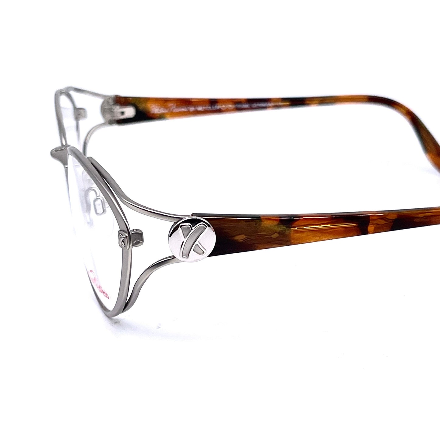 Paloma Picasso 8338 silver metal cateye eyeglasses frames by Metzler, Germany NOS 80s