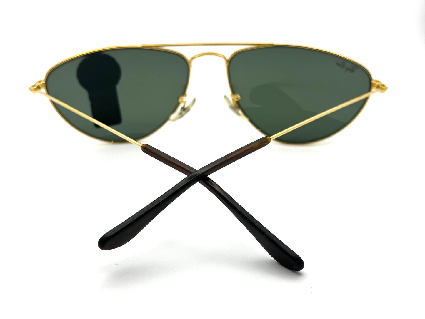 Rayban b&l W1082 59-16 gold plated metal aviator sunglasses made in USA in the 80s, brand new