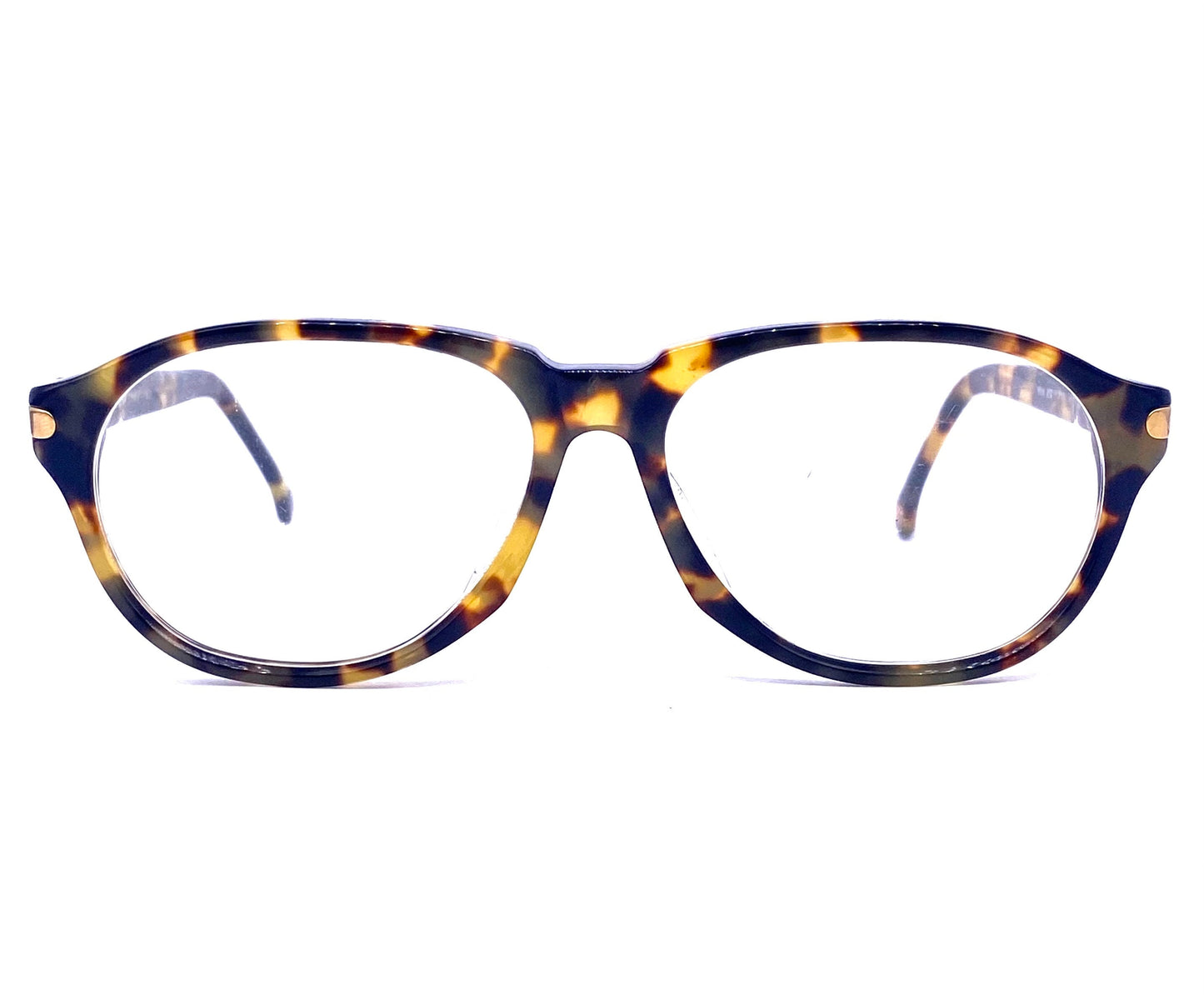 Jil Sander 252 tortoise cello eyeglasses frames, aviator drop shaped glasses hand made in Italy, NOS 90s