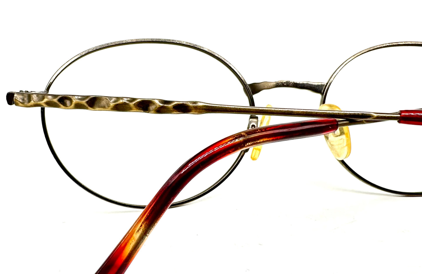 Tura 782 oval antique brass frames w/irregular hammered texture, NOS 80s mint