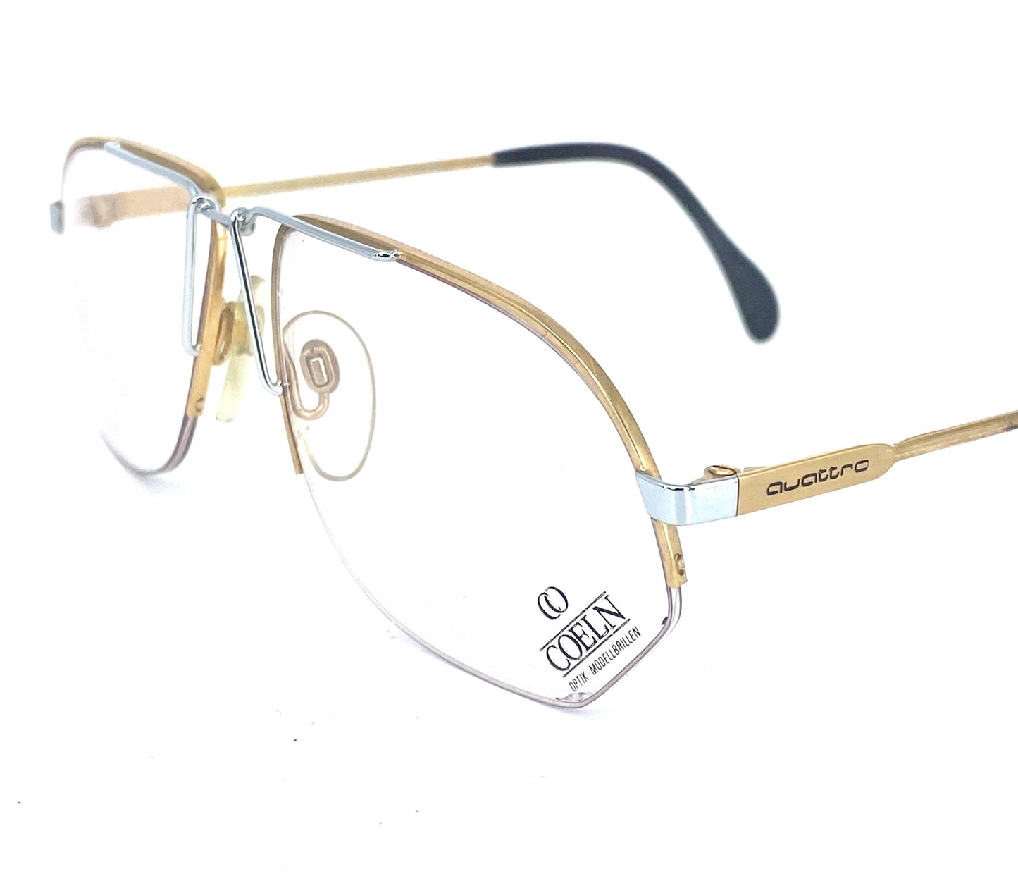 Coeln Quattro Audi luxury golden-silver metal aviator frames made in W.Germany, NOS 80s