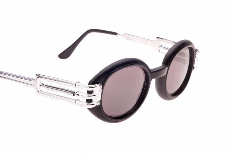 Incognito sunglasses turtle-gold with spring temples , Gaultier style frame, NOS
