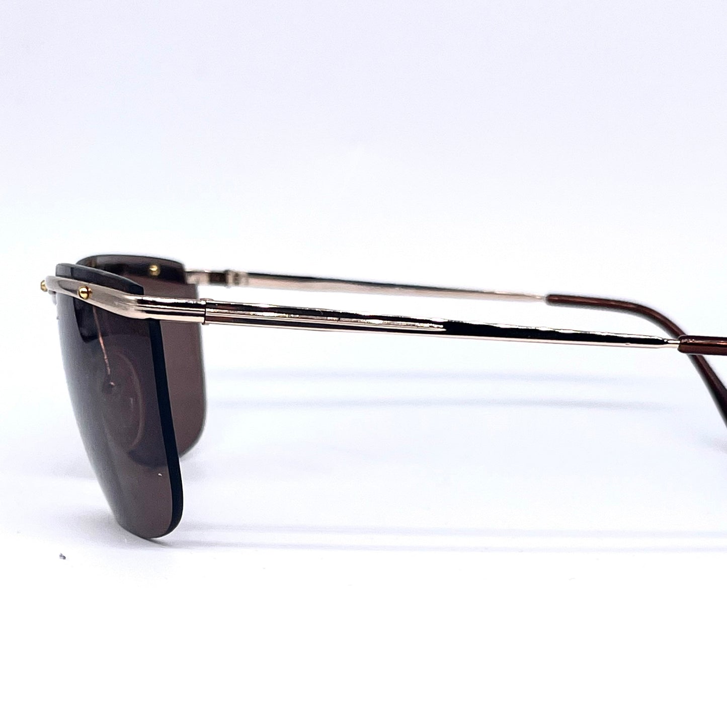 Sunglasses Safilo TEAM 7501 square frameless in gold metal NOS 80s Italy