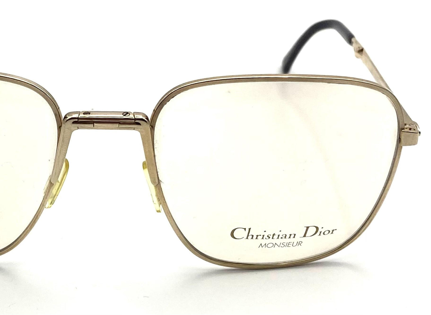 Dior Monsieur 2287 folding square gold glasses frames made in Austria in the 80s, NOS mint
