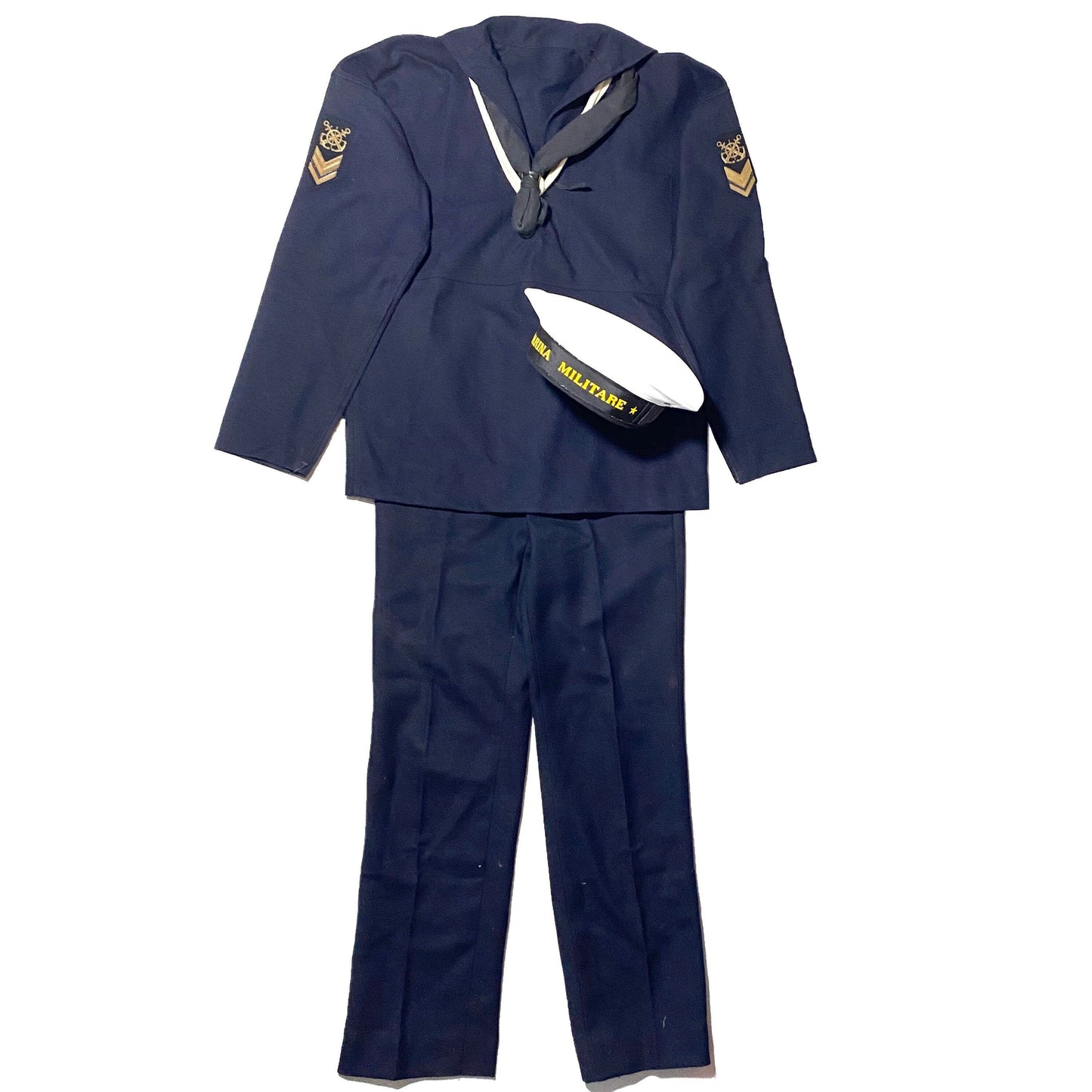 Uniforme da marinaio italiano 1963 completo invernale blu navy, maglione e pantaloni (cappello non incluso)